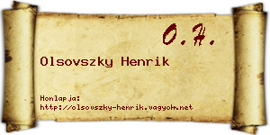 Olsovszky Henrik névjegykártya